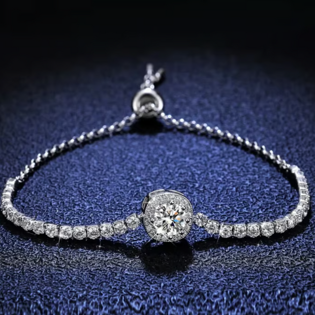 Bracciale argento 925 e moissanite