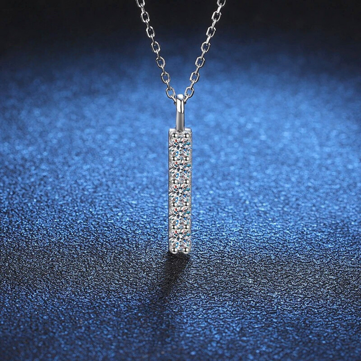 Collana argento e moissanite