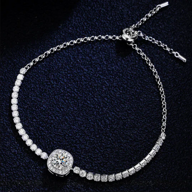 Bracciale argento 925 e moissanite