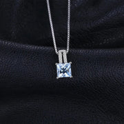 Collana argento con topazio blu