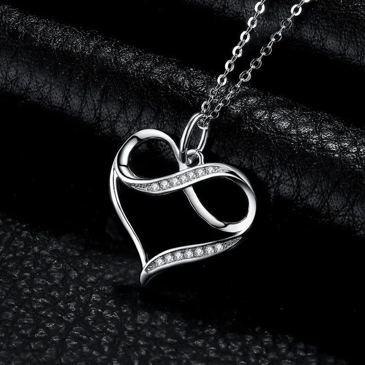 Collana cuore argento + Bracciale cuore infinito argento