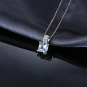 Collana argento con topazio blu